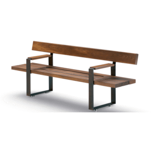 Garden / park bench made of metal + treated wood MBU11
