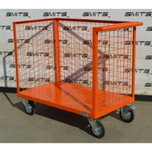 Steel Industrial Trolleys with 3 side mesh walls