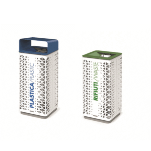 Metal street trash bin model CGS03