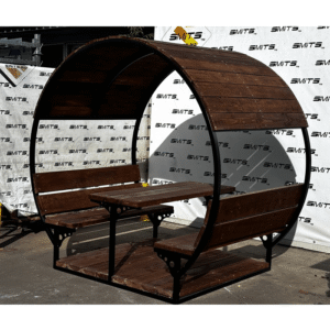 Rest area – gazebo with table and benches.