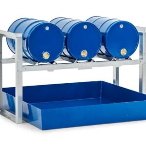 Drum rack shelves with sump tray 2x200 l