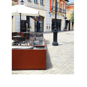 Planters with tempered glass partition