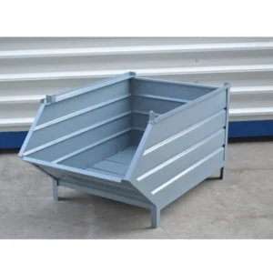 Stackable sheet metal container for parts