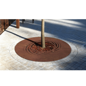 Round metal protection for tree roots