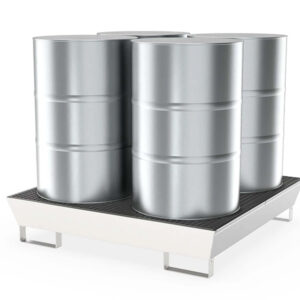 Stainless Steel Spill Containment Tray for 4 x 200 L drums