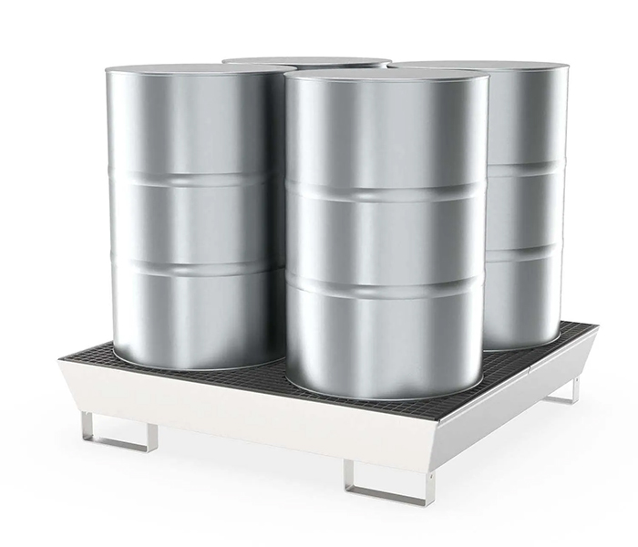 Stainless Steel Spill Containment Tray for 4 x 200 L drums Stainless Steel Spill Containment Tray for 4 x 200 L drums